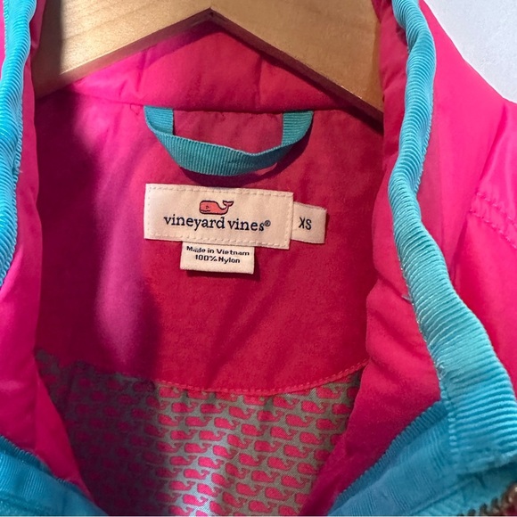 Vineyard Vines Pink Blue Quilted Down Puffer Vest Zip Up Cozy Outerwear | Sz XS - Picture 14 of 17